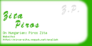 zita piros business card